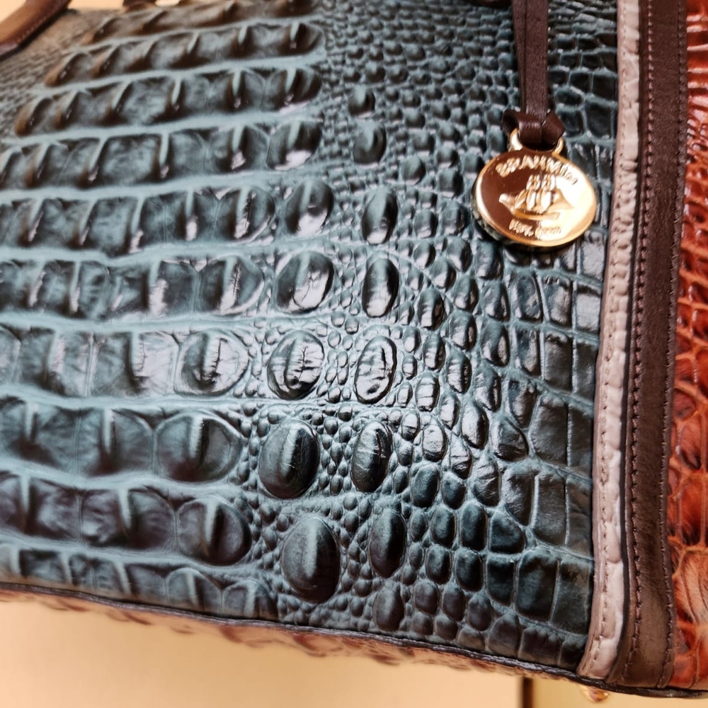 Brahmin Asher Ivy Figaro Medium Croc Embossed Leather Tote - Picture 7 of 13